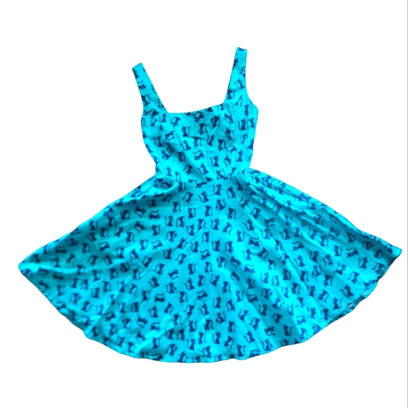 Modcloth Dresses & Skirts - Modcloth IXIA Cat Print Fit & Flare Dress With Pockets!